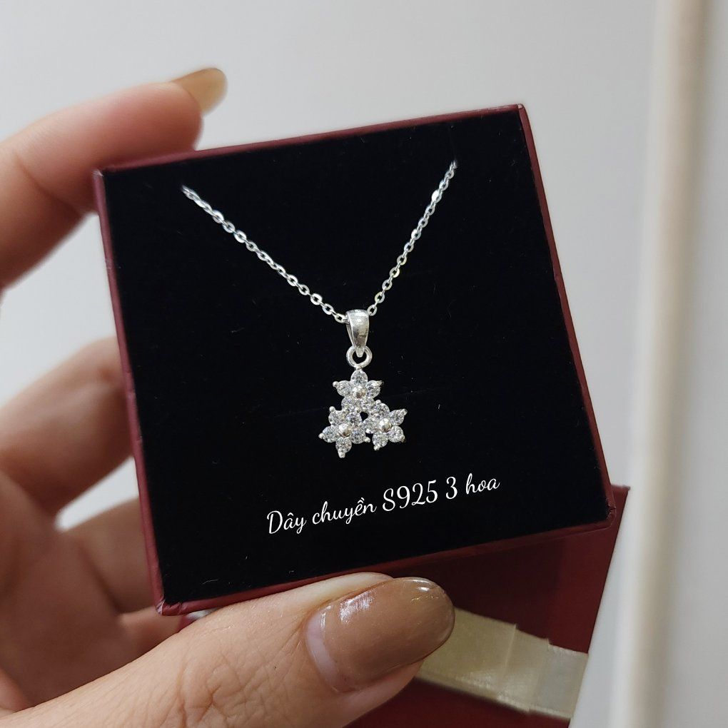  Dây chuyền Bạc S925 3 hoa 
