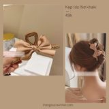 Kẹp tóc Nơ khaki 