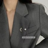  Cài áo Kim cương ngọc trai 
