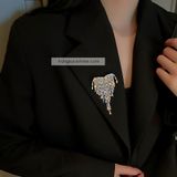  Cài áo Tim bạc 