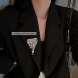  Cài áo Tim bạc 