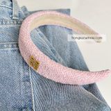  Cài tóc Tweed min hồng 