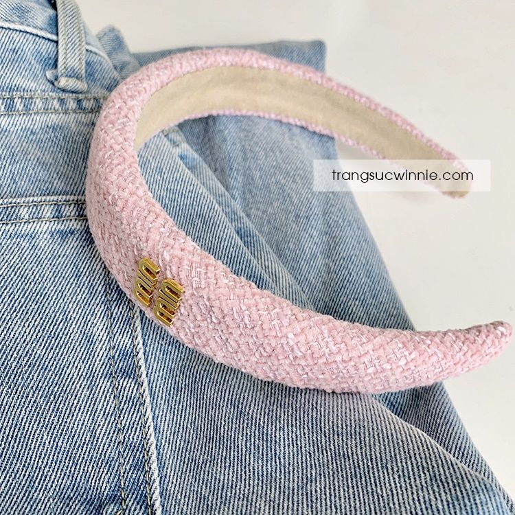  Cài tóc Tweed min hồng 