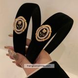  Cài tóc nhung đen rose 