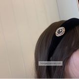  Cài tóc nhung đen rose 