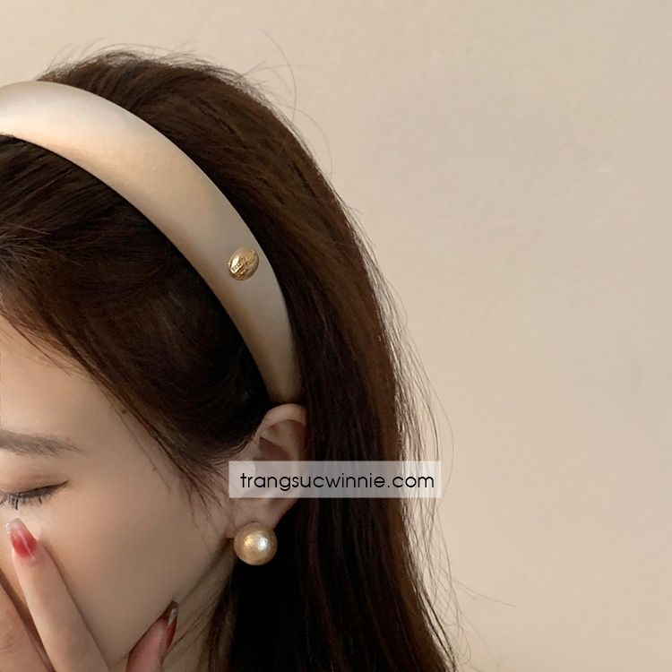  Cài tóc Satin Oval Champange 