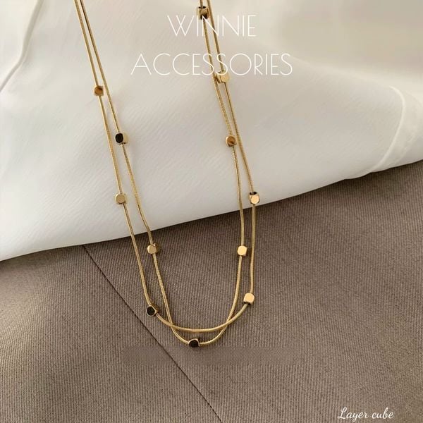  Dây chuyền titan Layer cube 