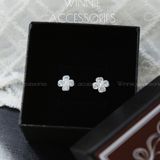  Hoa tai Bạc S925 Clover Crystal 
