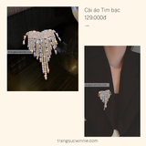  Cài áo Tim bạc 