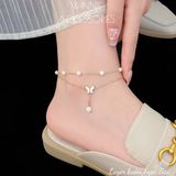  Lắc chân titan Layer Bướm ngọc trai 