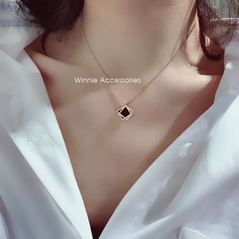  Dây chuyền titan 2square - Đ 