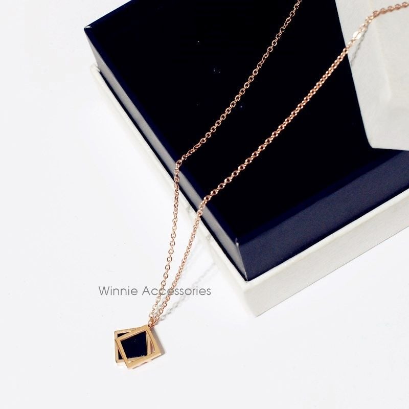  Dây chuyền titan 2square - Đ 