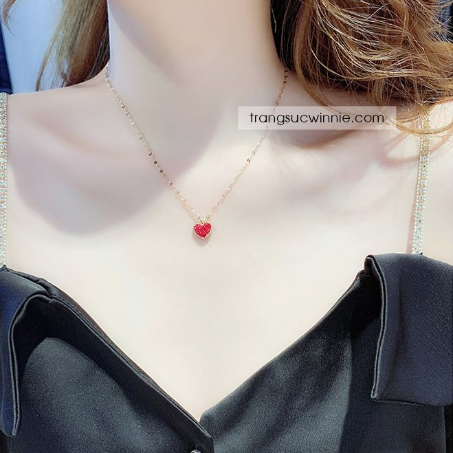  Dây chuyền titan 2 tone heart twist 