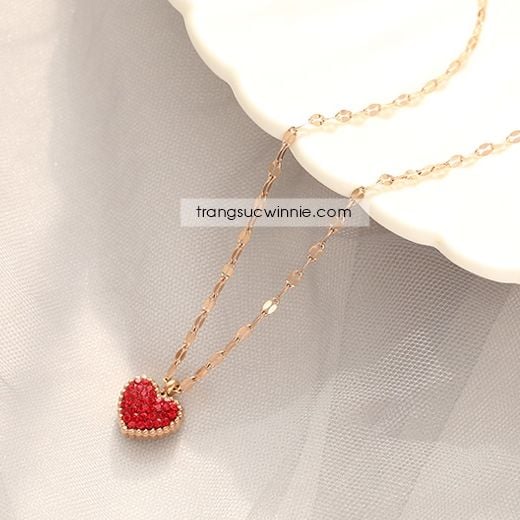  Dây chuyền titan 2 tone heart twist 