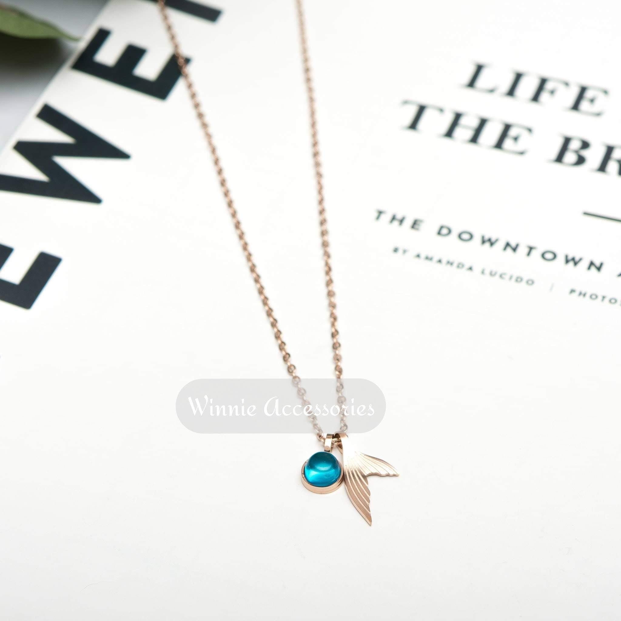  Dây chuyền titan Aquamarine 