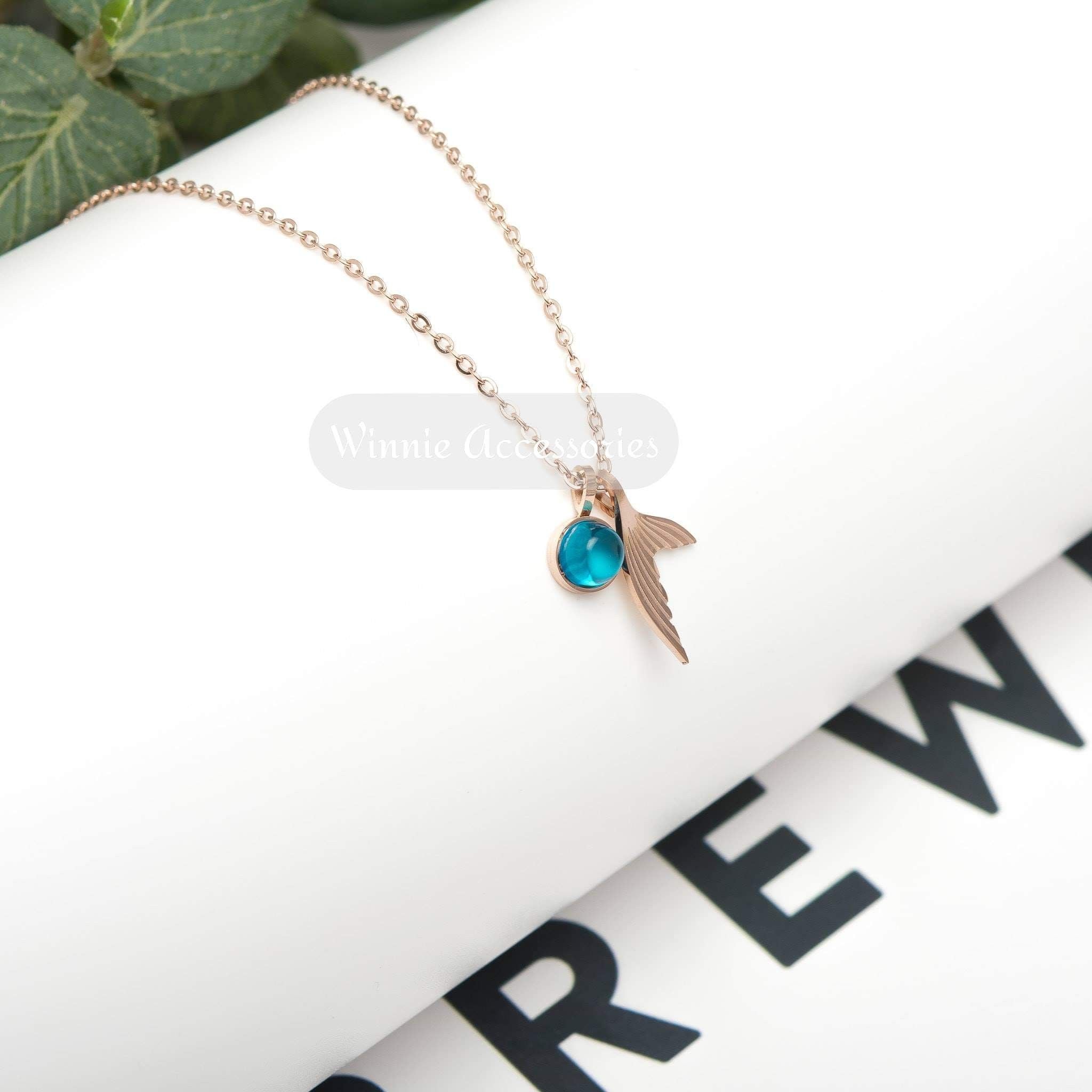  Dây chuyền titan Aquamarine 