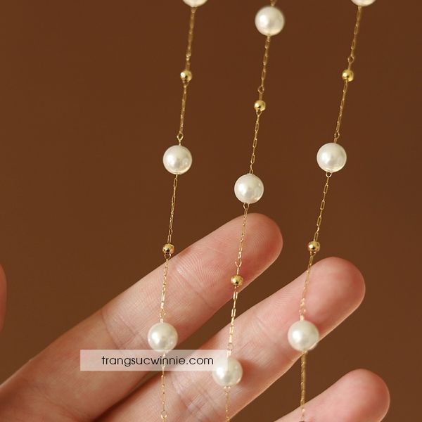  Dây chuyền Bi pearl 