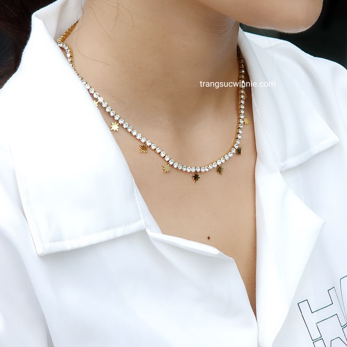  Dây chuyền titan Bling sao VG 