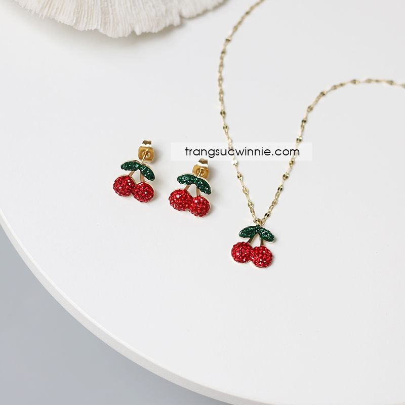  Dây chuyền titan Cherry đỏ VG 