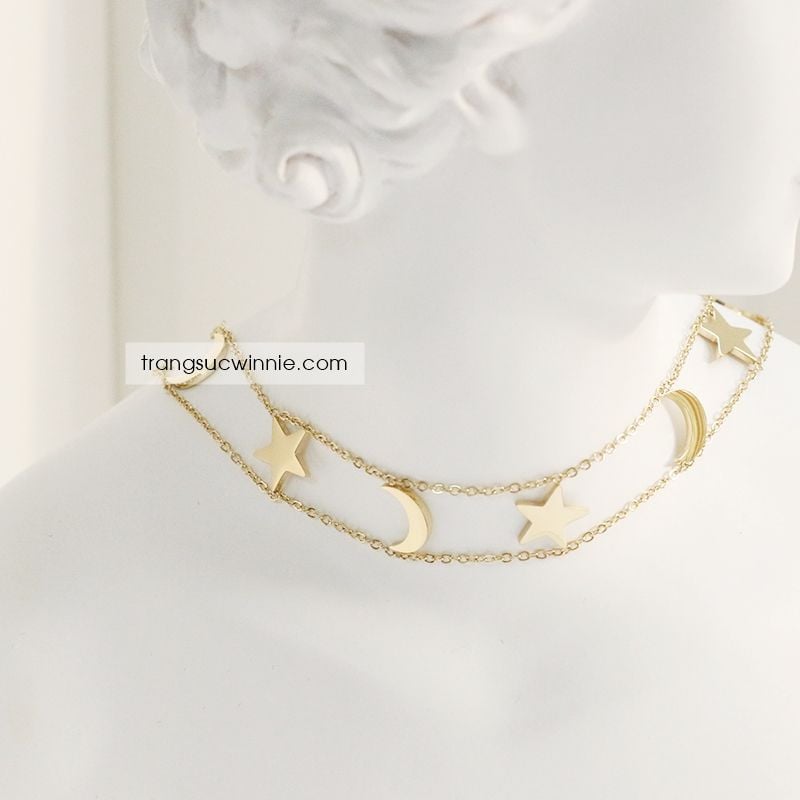  Dây chuyền titan choker galaxy 