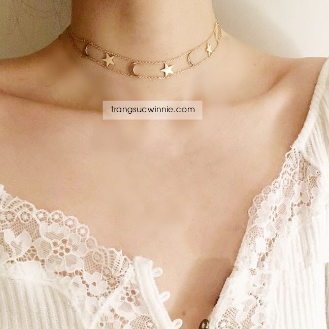  Dây chuyền titan choker galaxy 