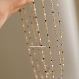  Dây chuyền titan Choker hạt đen 