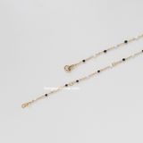  Dây chuyền titan Choker hạt đen 