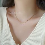  Dây chuyền titan Choker hạt màu 