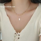  Dây chuyền titan Choker hạt màu 