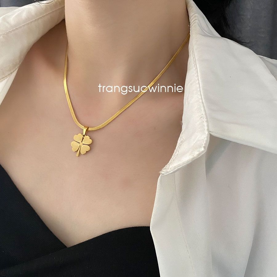  Dây chuyền titan CK clover sọc VG 