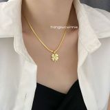  Dây chuyền titan CK clover sọc VG 