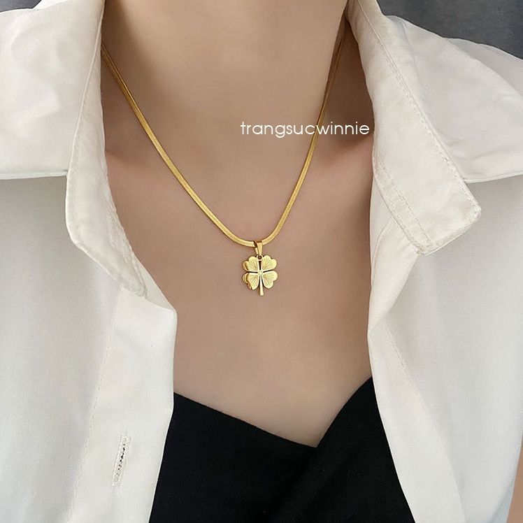  Dây chuyền titan CK clover sọc VG 