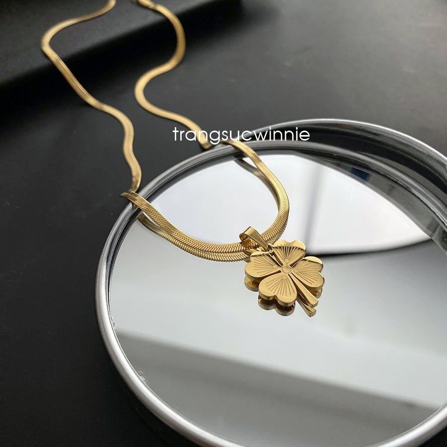  Dây chuyền titan CK clover sọc VG 