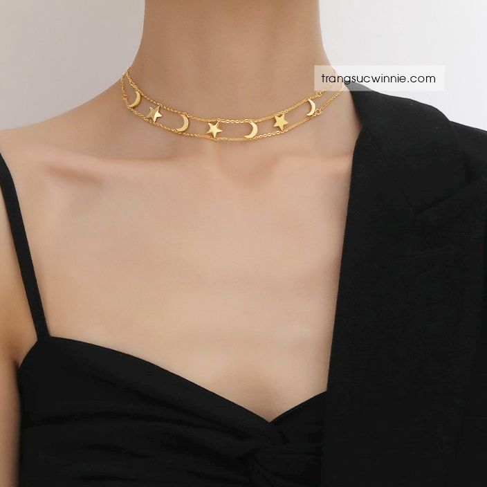  Dây chuyền titan choker galaxy 