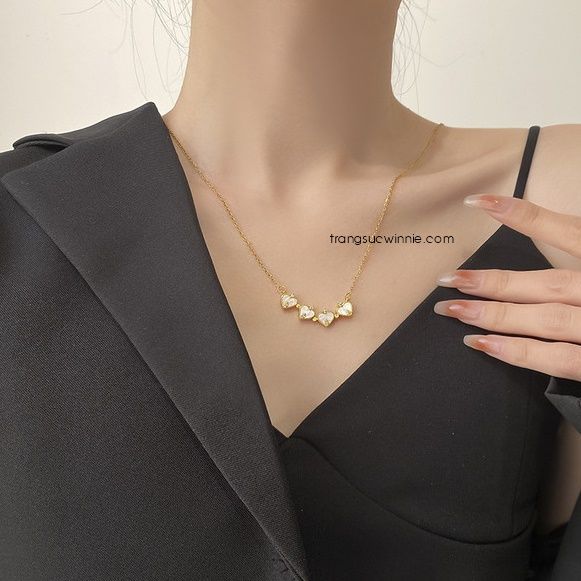  Dây chuyền titan Clover nam châm hoa 