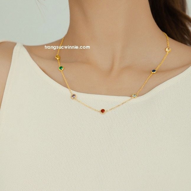  Dây chuyền titan Color dot 