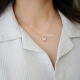  Dây chuyền titan Color heart Trắng 