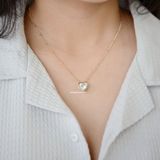  Dây chuyền titan Color heart Trắng 