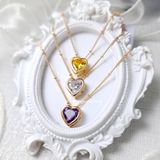  Dây chuyền titan Color heart Trắng 