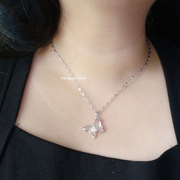  Dây chuyền titan Crystal butterfly 