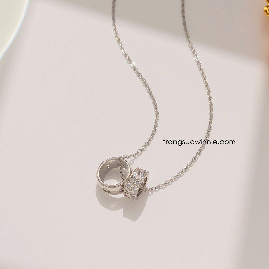  Dây chuyền titan Double Ring B 