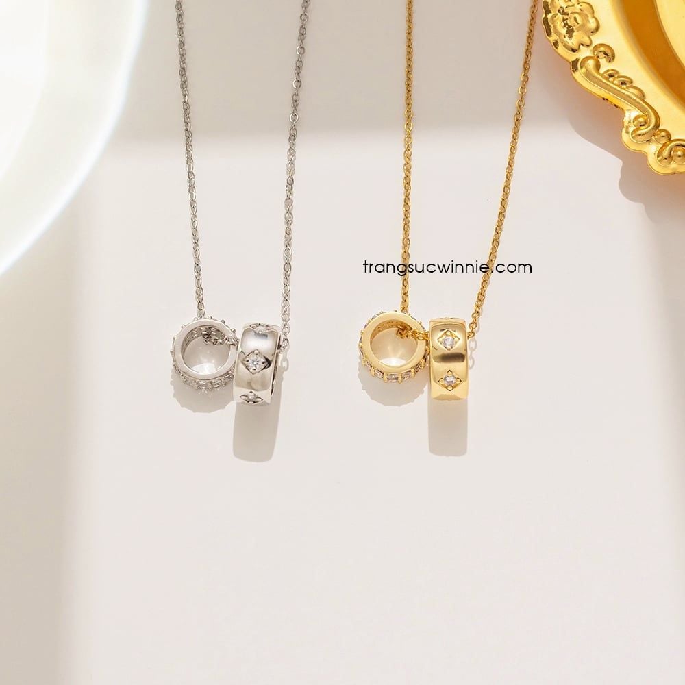  Dây chuyền titan Double Ring B 