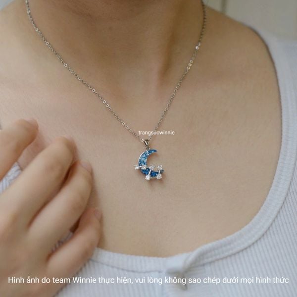  Dây chuyền titan Galaxy Blue moon 