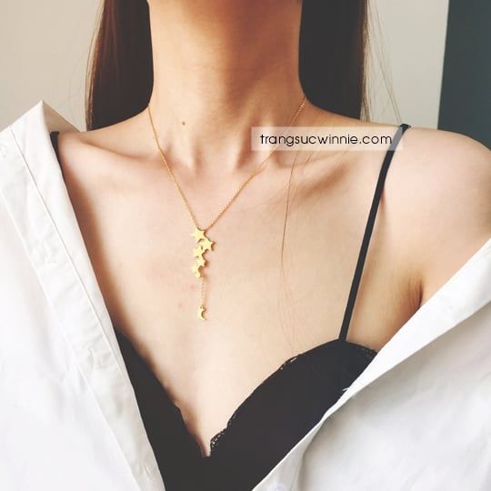  Dây chuyền titan Golden star 