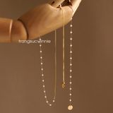  Dây chuyền titan Hanging gold pearl 