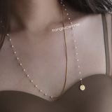  Dây chuyền titan Hanging gold pearl 
