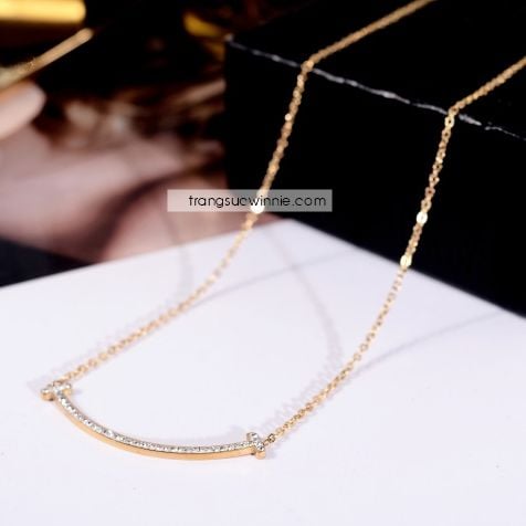  Dây chuyền titan Happiness đá VG 