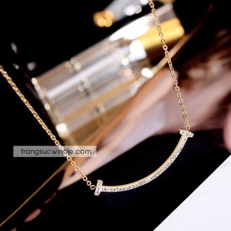  Dây chuyền titan Happiness đá VG 
