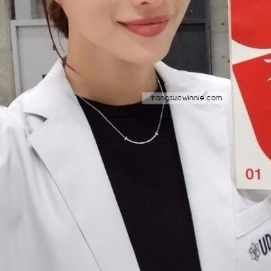  Dây chuyền titan Happiness đá B 