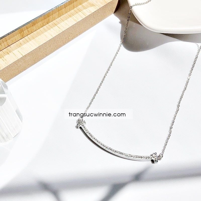  Dây chuyền titan Happiness đá B 